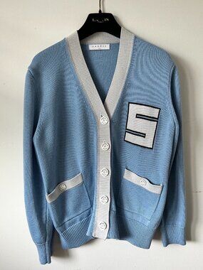 Sandro Paris Amal College Style Blue Sky Wool Cardigan Size 1 (S/XS)